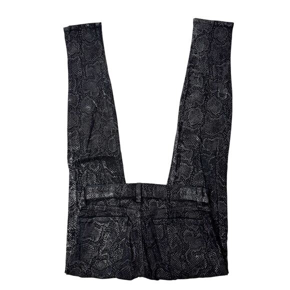 J Brand Leggings Size 25 Shinny Black Boa Snake Print Coated Skinny Jeans - Picture 8 of 13